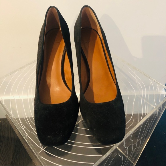 Suede pump with 3-inch silver block heel - Picture 5 of 5